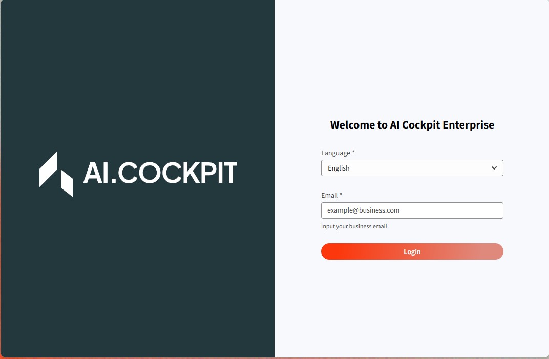 AI Cockpit Login Page
