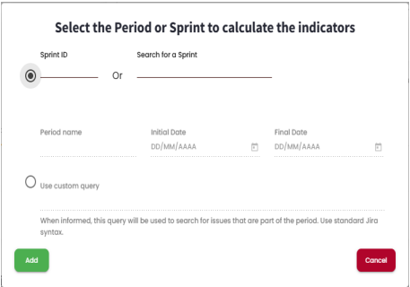 Modal to add Sprint or Period