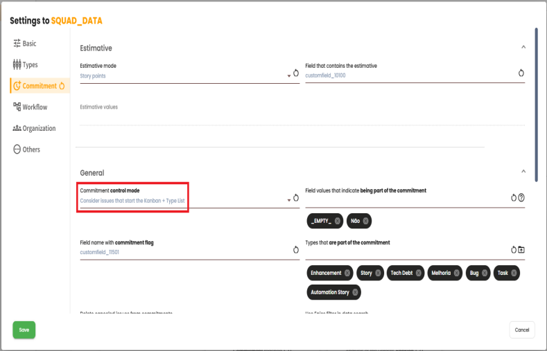 Configuring Kanban calculation in the “commitment control mode” field