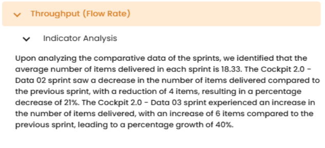 Example of the Throughput insight generated