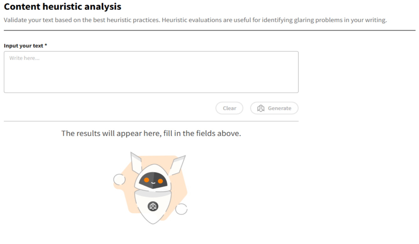 Heuristic Text Analysis Screen