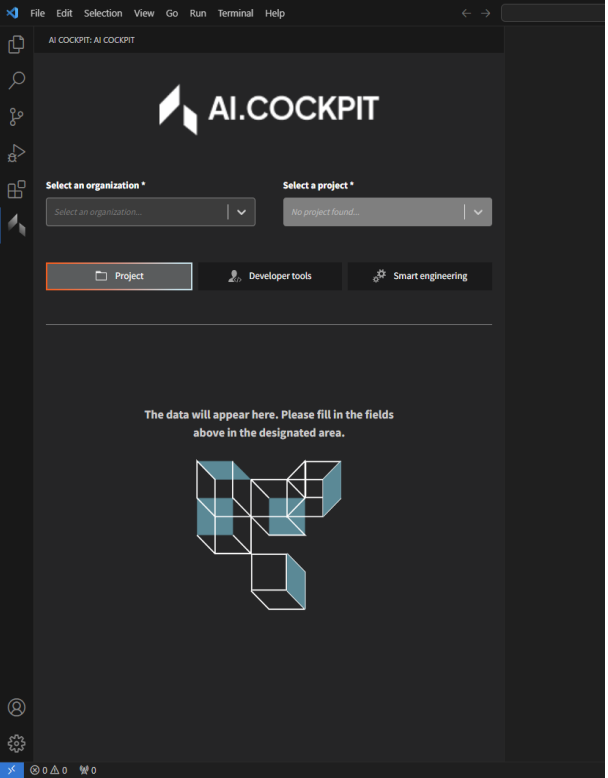 AI Cockpit Home Screen in VS Code