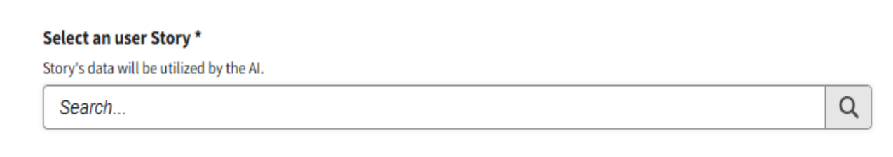 “Select an User Story” Field in the Test Case Screen