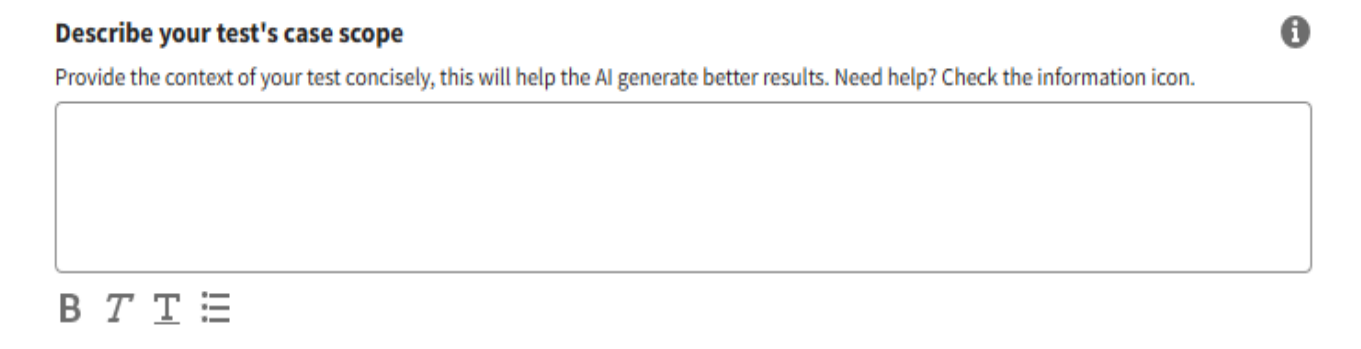 Context Field on the Test Case Screen