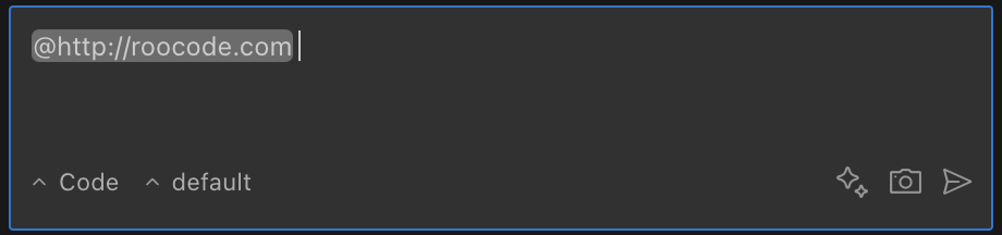Exemplo de menção de URL mostrando o conteúdo do site sendo convertido para Markdown no chat