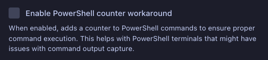 Caixa de seleção de solução alternativa para contador do PowerShell