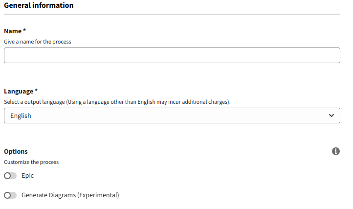 Backlog generation configuration form showing fields and specific options